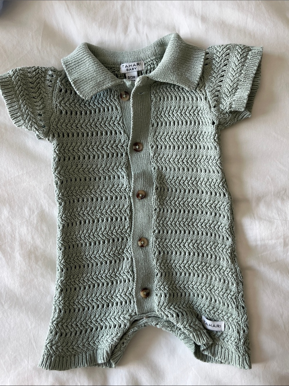 Tahari Sage Knit Short-Sleeve One-Piece